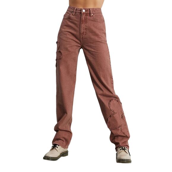 Pacsun Women’s Size 24 90's Boyfriend High Rise Daisy Flower Patch Jeans‎ - Picture 2 of 7